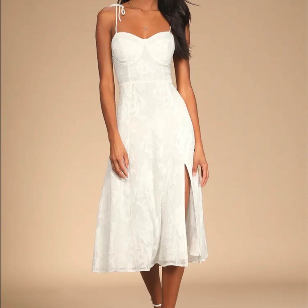 Lulu's White Midi Dress
